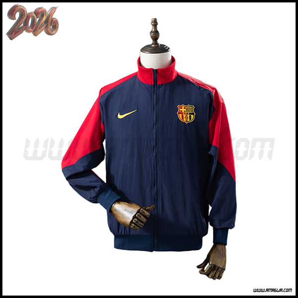 Giacca A Vento FC Barcellona Blu/Rosso 2025/2026 -02