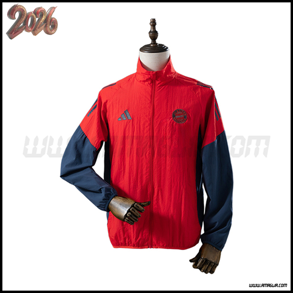 Giacca A Vento Bayern Monaco Rosso/Blu 2025/2026