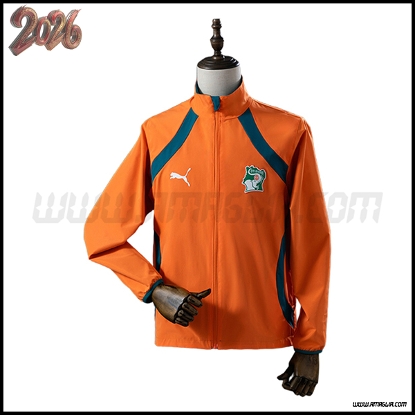 Giacca A Vento Costa d'Avorio Arancia/Verde 2025/2026