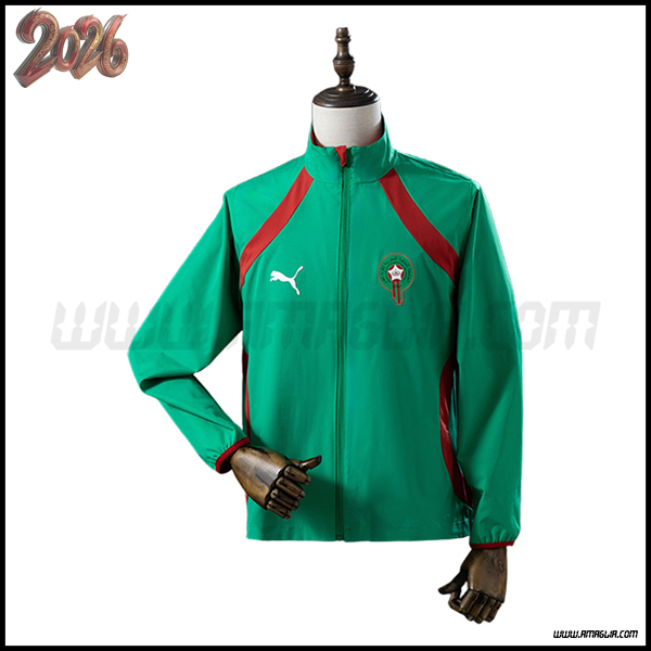 Giacca A Vento Marocco Verde/Rosso 2025/2026