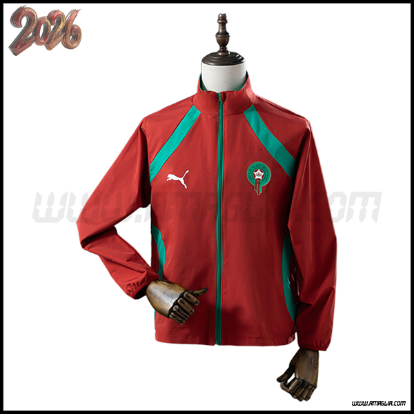 Giacca A Vento Marocco Rosso/Verde 2025/2026