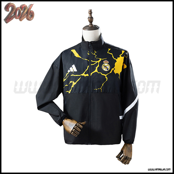Giacca A Vento Real Madrid Nero/Giallo 2025/2026