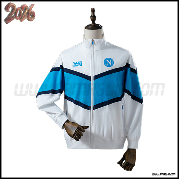 Giacca A Vento Napoli Bianco/Blu 2025/2026