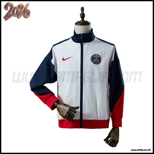 Giacca A Vento PSG Bianco/Blu/Rosso 2025/2026