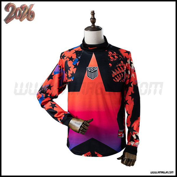 Maglia Squadra Portiere STATI UNITI Maniche Lunghe Arancia/Viola 2026/2027