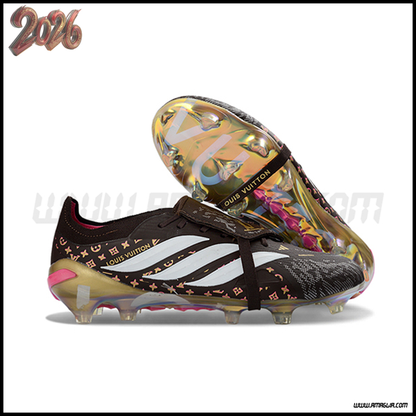 Adidas Scarpe Da Calcio 26 Predator Elite Tongue FG Marrone/Bianco/Giallo