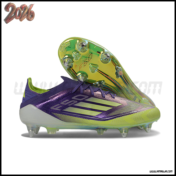 Adidas Scarpe Da Calcio F50 Elite SG viola/Verde -04