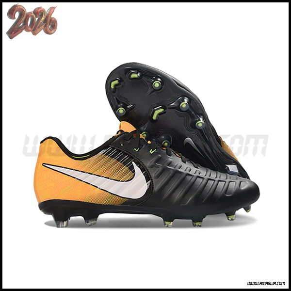 Nike Scarpe Da Calcio Tiempo Legend VII Elite LUXE FG Nero/Bianco/Giallo