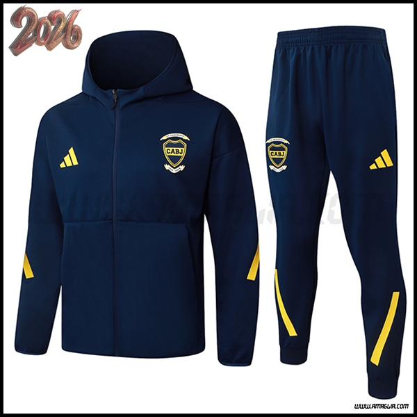 Giacca Con Cappuccio Tuta Giacca A Vento Boca Juniors Blu Reale 2025/2026