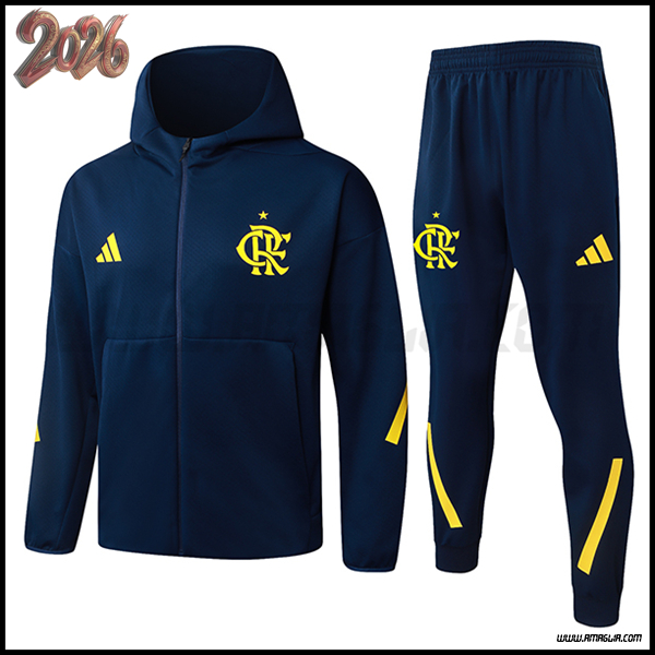 Giacca Con Cappuccio Tuta Giacca A Vento Flamenco Blu/Giallo 2025/2026