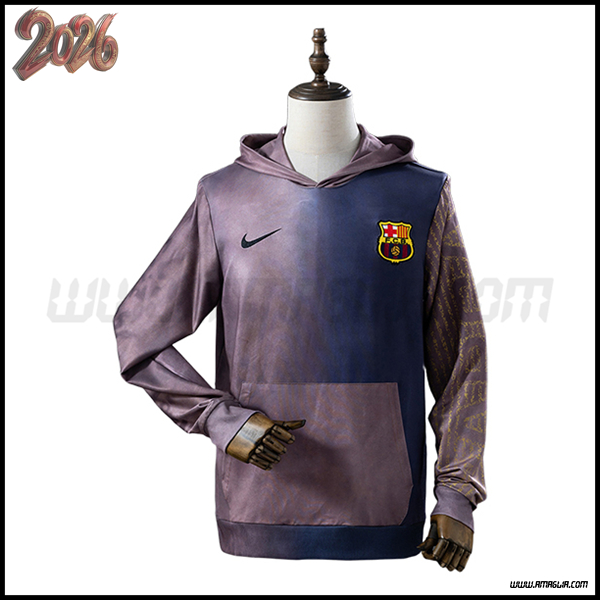 Felpa Allenamento Cappuccio FC Barcellona viola 2025/2026