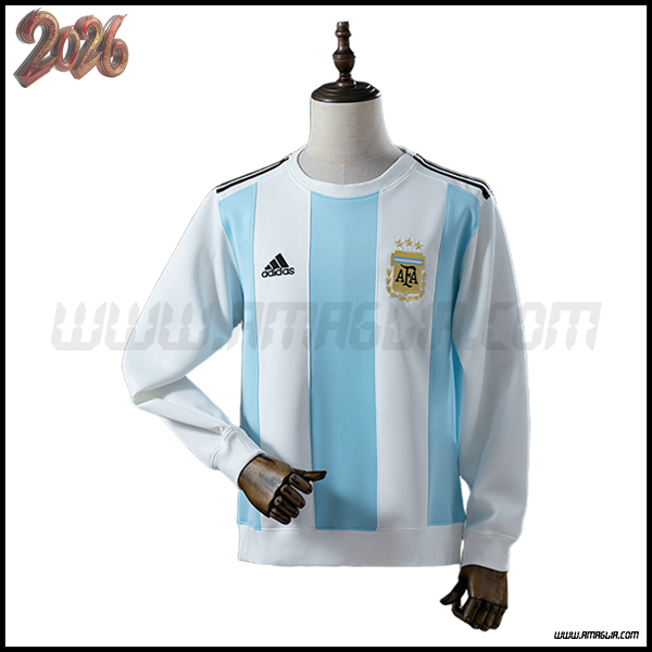 Felpa Allenamento Argentina Bianco/Blu 2025/2026