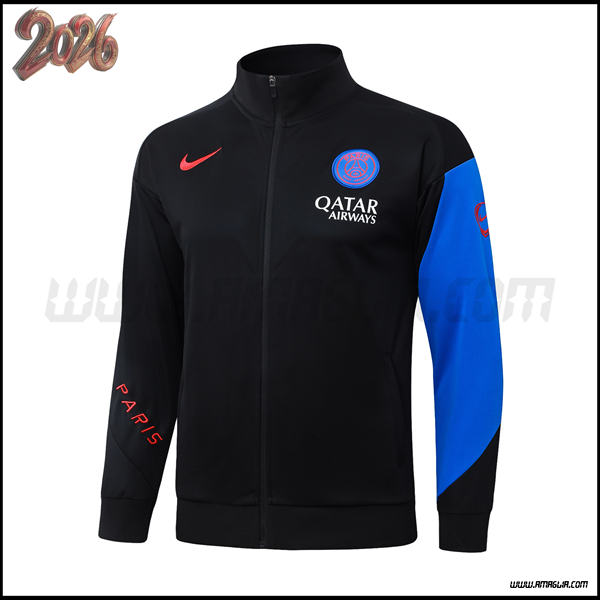 Giacca Calcio PSG Nero/Blu 2025/2026