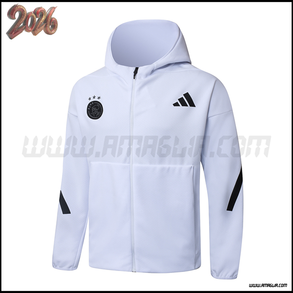 Giacca Con Cappuccio Ajax Bianco/Nero 2025/2026