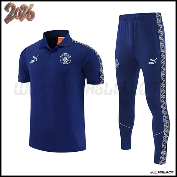 Kit Maglia Polo Manchester City Blu 2025/2026 -02