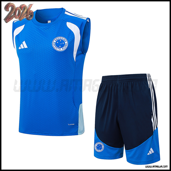 Kit Canotta Allenamento Cruzeiro Blu/Bianco 2025/2026