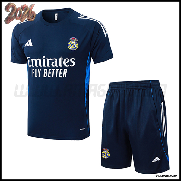 Kit Maglia Allenamento Real Madrid Blu Reale 2025/2026