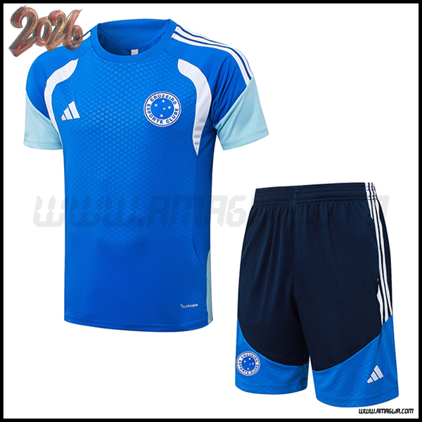 Kit Maglia Allenamento Cruzeiro Blu/Bianco 2025/2026