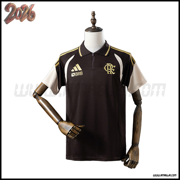 Maglia Polo Flamengo Marrone/Beige 2025/2026