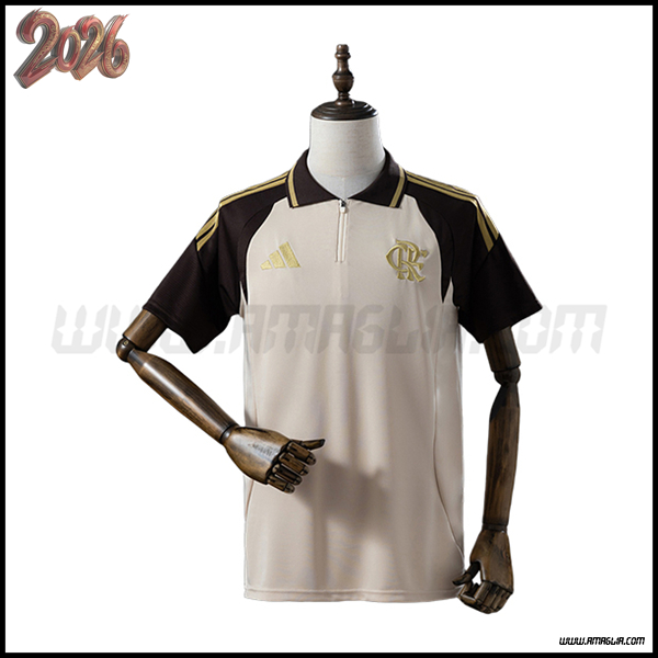Maglia Polo Flamengo Beige/Marrone 2025/2026