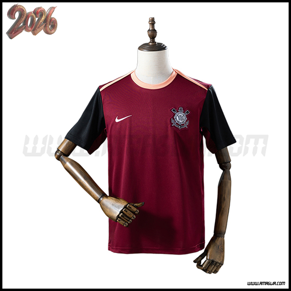 Training T-Shirt Corinthians Rosso/Nero 2025/2026