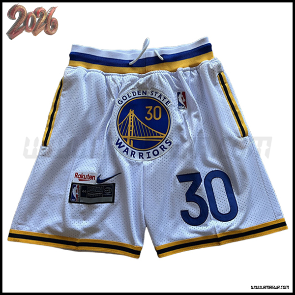 Pantalonicinis NBA Golden State Warriors 2025/26 Bianco/Giallo/Blu