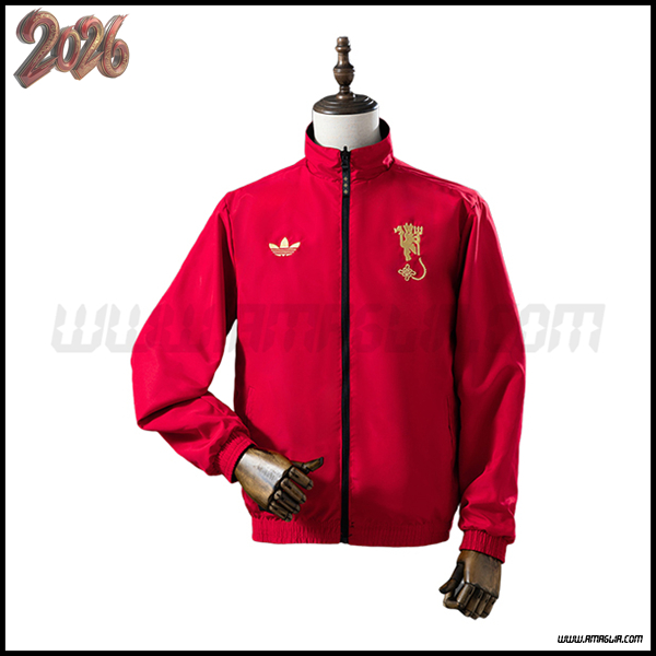 Giacca A Vento Manchester United Rosso/Nero 2025/2026