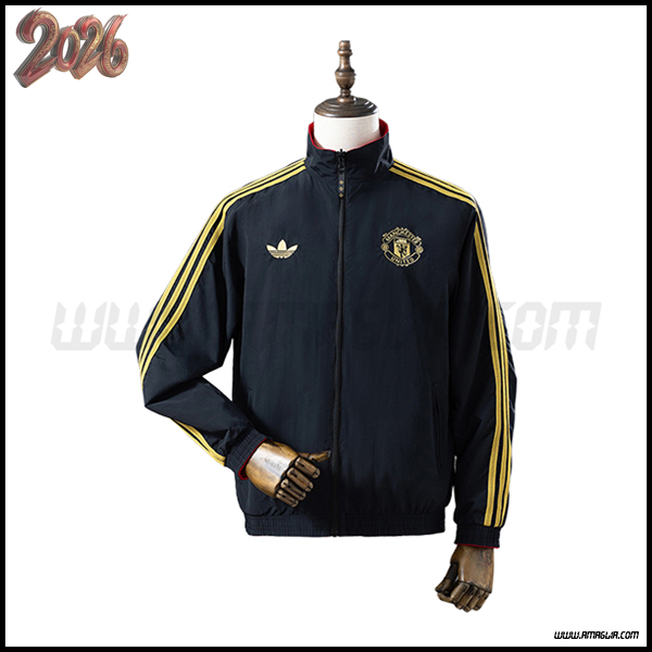 Giacca A Vento Manchester United Nero/Giallo 2025/2026