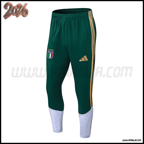 Pantaloni Da Allenamento Italia Verde/Giallo/Bianco 2025/2026