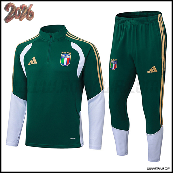 Tuta Calcio Italia Verde/Giallo/Bianco 2025/2026