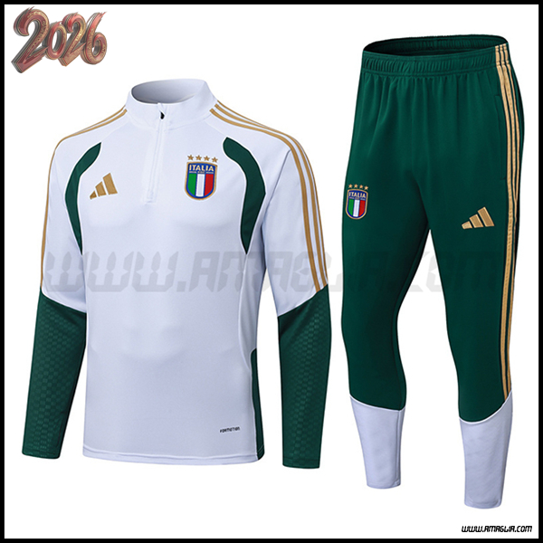 Tuta Calcio Italia Bianco/Verde/Giallo 2025/2026