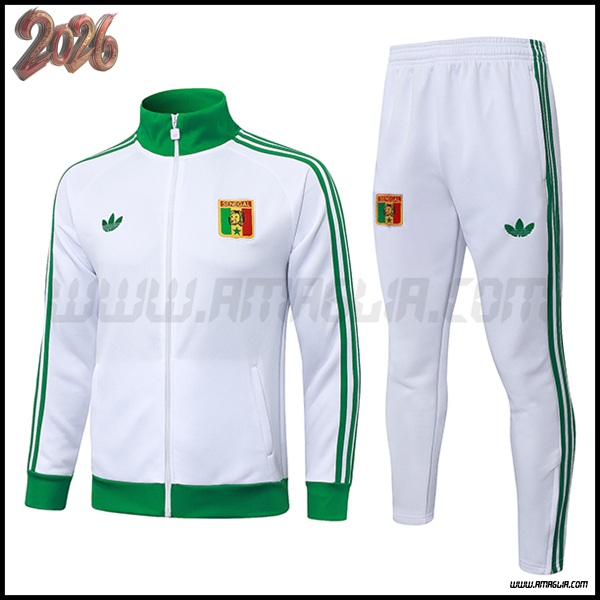 Tuta Giacca Calcio Senegal Bianco/Verde 2025/2026 -02