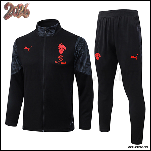 Tuta Giacca Calcio AC Milan Nero/Grigio 2025/2026