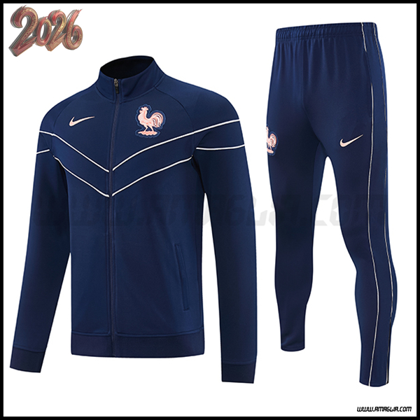 Tuta Giacca Calcio Francia Blu Scuro 2025/2026