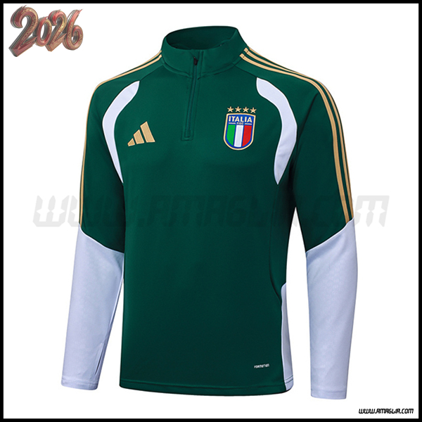 Felpa Allenamento Italia Verde/Giallo/Bianco 2025/2026