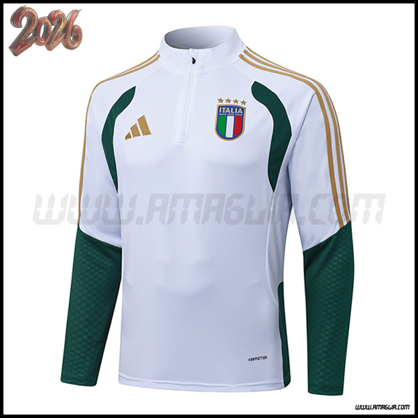 Felpa Allenamento Italia Bianco/Verde/Giallo 2025/2026