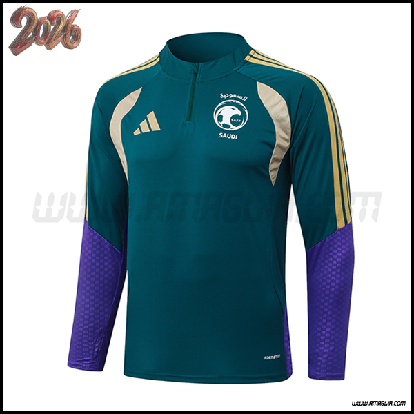 Felpa Allenamento Arabia Saudita Verde/viola/Giallo 2025/2026