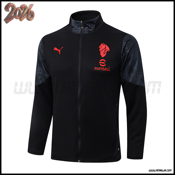 Giacca Calcio AC Milan Nero/Grigio 2025/2026