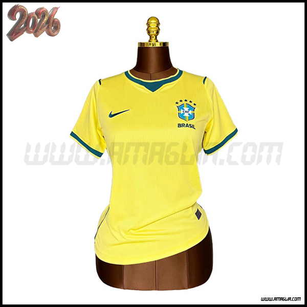 Prima Maglia Squadra Brasile Donne Coppa del Mondo 2026