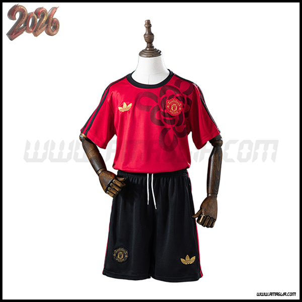Maglia Calcio Manchester United Bambino Edizione Speciale Rosso 2025/2026