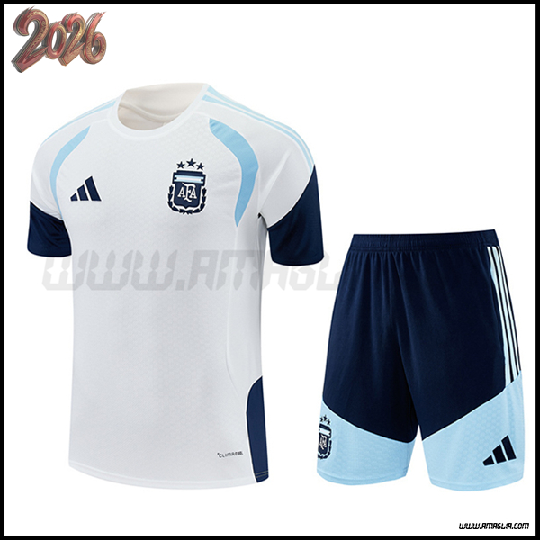 Kit Maglia Allenamento Argentina Bianco/Blu 2025/2026