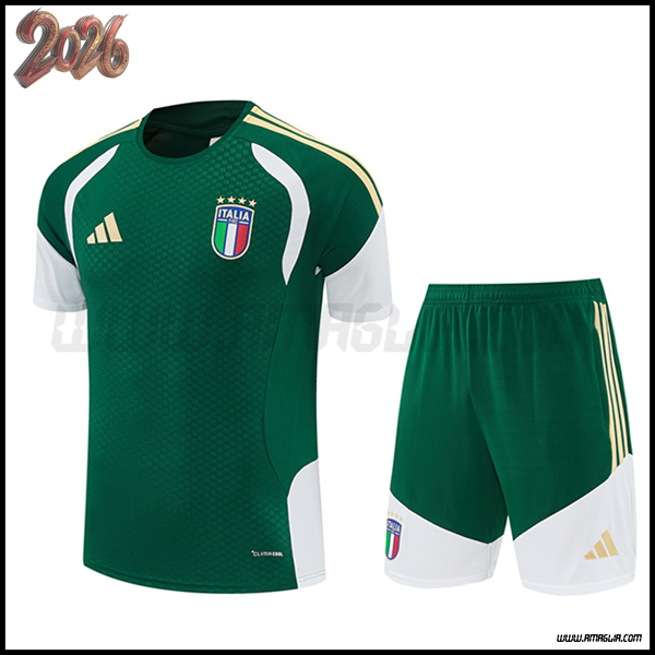 Kit Maglia Allenamento Italia Verde/Bianco/Giallo 2025/2026