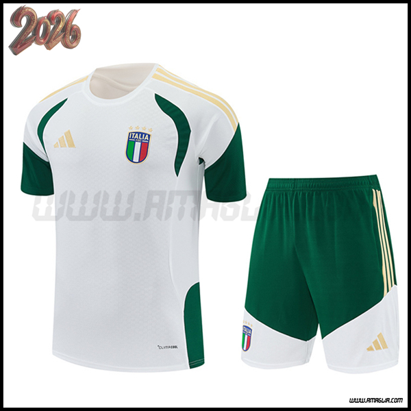 Kit Maglia Allenamento Italia Bianco/Verde/Giallo 2025/2026