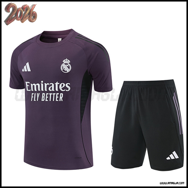 Kit Maglia Allenamento Real Madrid viola/Nero 2025/2026