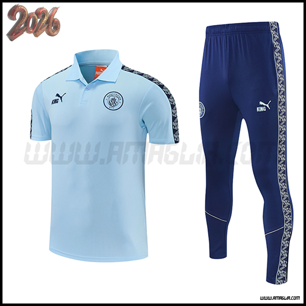 Kit Maglia Polo Manchester City Azzurro 2026/2027