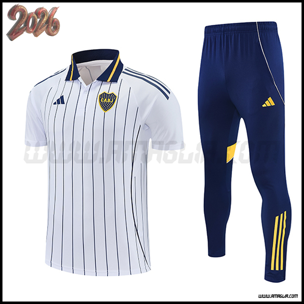 Kit Maglia Polo Boca Juniors Bianco/Blu/Giallo 2026/2027