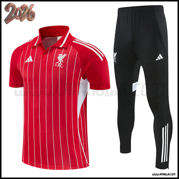 Kit Maglia Polo FC Liverpool Rosso/Bianco 2026/2027