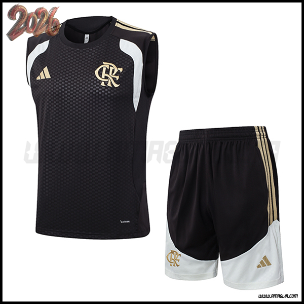 Kit Canotta Allenamento Flamengo Nero/Bianco/Giallo 2026/2027