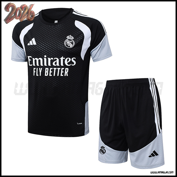 Kit Maglia Allenamento Real Madrid Nero/Bianco 2026/2027