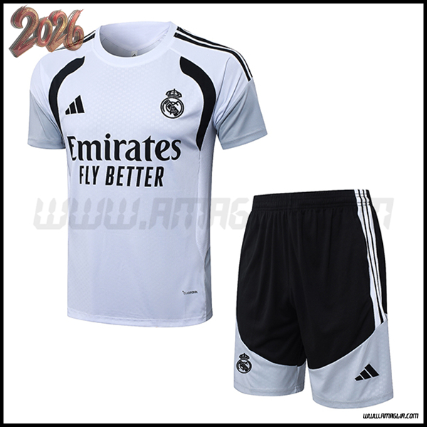 Kit Maglia Allenamento Real Madrid Bianco/Nero 2026/2027